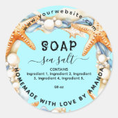 Aqua hausgemachte Seifenseife Runder Aufkleber (Vorderseite)