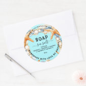 Aqua hausgemachte Seifenseife Runder Aufkleber (Umschlag)