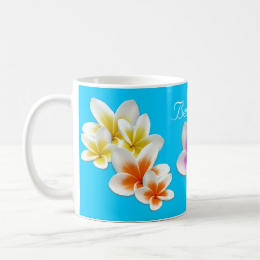 Aqua Hawaiian Blume Mama Custom Coffee Tasse (Links)