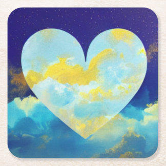 Aqua Heart in Sky Untersetzer