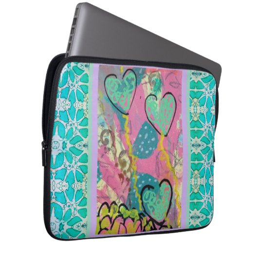 Aqua Hearts Laptopschutzhülle (Vorne Rechts)