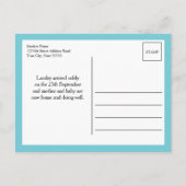 Aqua Hello World Foto Birth Stat Ankündigungspostkarte (Rückseite)