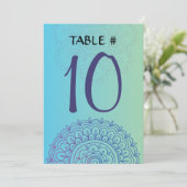 AQUA HEMSA Bat Mitzvah Tischkarte Einladung (Stehend Vorderseite)