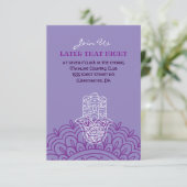 Aqua HEMSA HAND GOD Bat Mitzvah Party Card Einladung (Stehend Vorderseite)