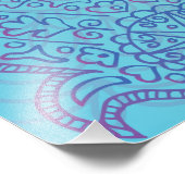 Aqua HEMSA HAND of GOD Baby Naming Einladung Fotodruck (Ecke)