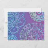 Aqua HEMSA HAND OF GOD Bat Mitzvah Reply Card RSVP Karte (Rückseite)
