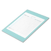 Aqua Herringbone Income & Expense Tracker Notizblock (angewinkelt)