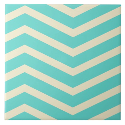 Aqua Herringbone Pattern Fliese (Vorderseite)