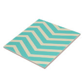 Aqua Herringbone Pattern Fliese (Seite)