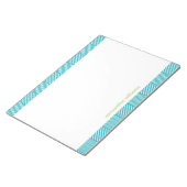 Aqua Herringbone Stripes Pattern Notizblock (angewinkelt)
