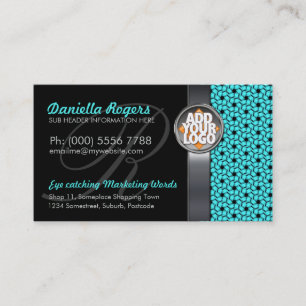 Aqua-Hexagon-Muster mit Visitenkarte