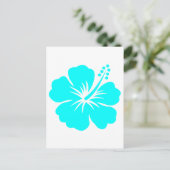 Aqua Hibiskus Blume Design Postkarte (Stehend Vorderseite)