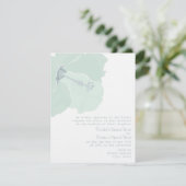 Aqua Hibiskus Blume Tropical Beach Hochzeit Einladung (Stehend Vorderseite)