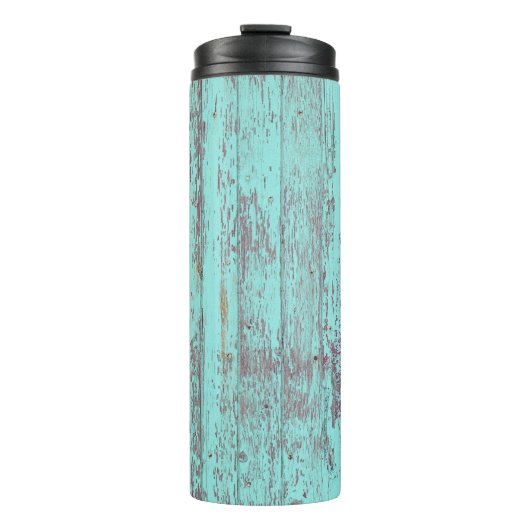 Aqua-Hintergrund Thermosbecher (Vorderseite)