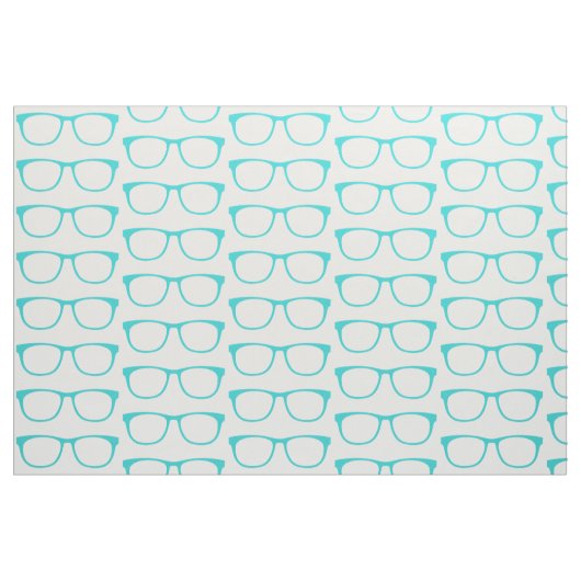 Aqua Hipster Geek Glasses Fabric Stoff (Fat Quarter (45,7 x 55,9 cm))