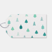 Aqua Holiday Trees - Geschenk-Tag Geschenkanhänger (Rückseite Horizontal)