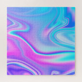 Aqua Hot Pink Iridescent Ombre Puzzle (Horizontal)
