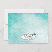 Aqua Hummingbird Wasserfarbe Save the Date (Rückseite)