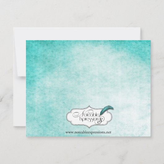 Aqua Hummingbird Wasserfarbe Save the Date (Rückseite)