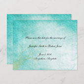 Aqua Hummingbird Wasserfarbe Save the Date (Vorne/Hinten)