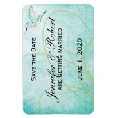 Aqua Hummingbird Wasserfarbe Save the Date Magnet (Vertikal)