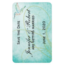Aqua Hummingbird Wasserfarbe Save the Date