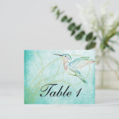 Aqua Hummingbird Wasserfarbe Tischnummer (Stehend Vorderseite)