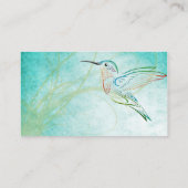 Aqua Hummingbird Watercolor Hochzeitssliehen - Pla Platzkarte (Rückseite)