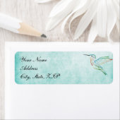 Aqua Hummingbird Watercolor Wedding Labels (Insitu)