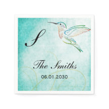 Aqua Hummingbird Watercolor Wedding