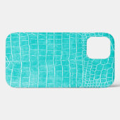 Aqua Imitats Crocodile Leather Case-Mate iPhone Hülle (Rückseite (Horizontal))