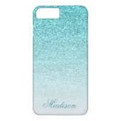 Aqua Imitats Glitzer Case-Mate iPhone Hülle (Rückseite)