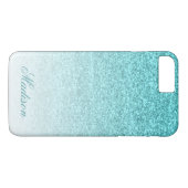 Aqua Imitats Glitzer Case-Mate iPhone Hülle (Rückseite (Horizontal))