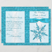 Aqua IMITATS Glitzer Snowflakes Hochzeitsprogramm (Vorne/Hinten)