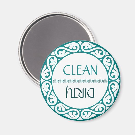 Aqua Infinity Scroll Pattern Magnet (Vorderseite/Rückseite)