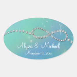 Aqua Infinity Symbol Signing Unendliche Liebe Twin Ovaler Aufkleber