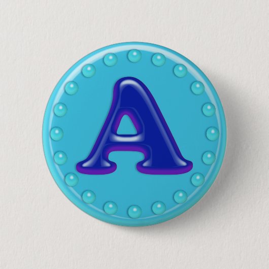 Aqua-Initiale A Button (Vorderseite)