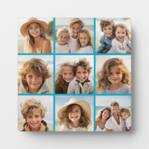 Aqua Instagram Fotocollage mit 9 quadratischen Fot Fotoplatte