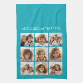 Aqua Instagram FotoCollage mit 9 quadratischen Fot Handtuch (Vertikal)