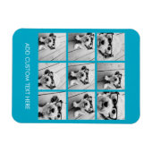 Aqua Instagram FotoCollage mit 9 quadratischen Fot Magnet (Horizontal)