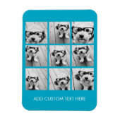 Aqua Instagram FotoCollage mit 9 quadratischen Fot Magnet (Vertikal)