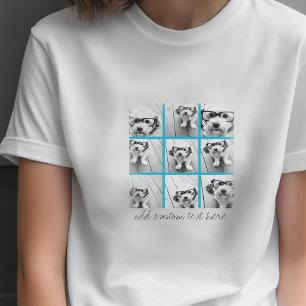 Aqua Instagram-Fotocollage mit 9 quadratischen Fot T-Shirt