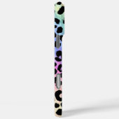 Aqua Iridescent Leopard Print Monogrammed Case-Mate iPhone Hülle (Rückseite / Rechts)