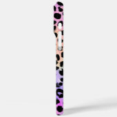 Aqua Iridescent Leopard Print Monogrammed Case-Mate iPhone Hülle (Rückseite / Links)