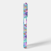 Aqua Iridescent Leopard Print Monogrammed Case-Mate iPhone Hülle (Rückseite / Rechts)