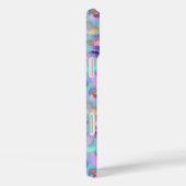 Aqua Iridescent Leopard Print Monogrammed Case-Mate iPhone Hülle (Rückseite / Rechts)