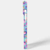 Aqua Iridescent Leopard Print Monogrammed Case-Mate iPhone Hülle (Rückseite / Links)