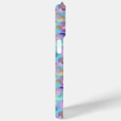 Aqua Iridescent Leopard Print Monogrammed Case-Mate iPhone Hülle (Rückseite / Rechts)