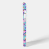 Aqua Iridescent Leopard Print Monogrammed Case-Mate iPhone Hülle (Rückseite / Links)