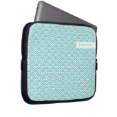 Aqua Japanese Seigaiha Pattern Laptopschutzhülle (Vorne Rechts)